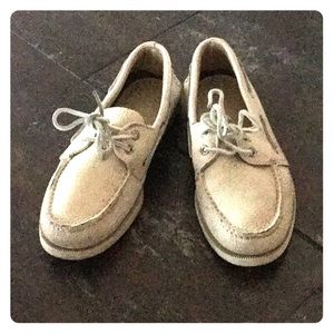 Cream Leather Sperry Top Sider Shoe